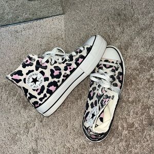 Platform High Top Cow Print Converse, size 9